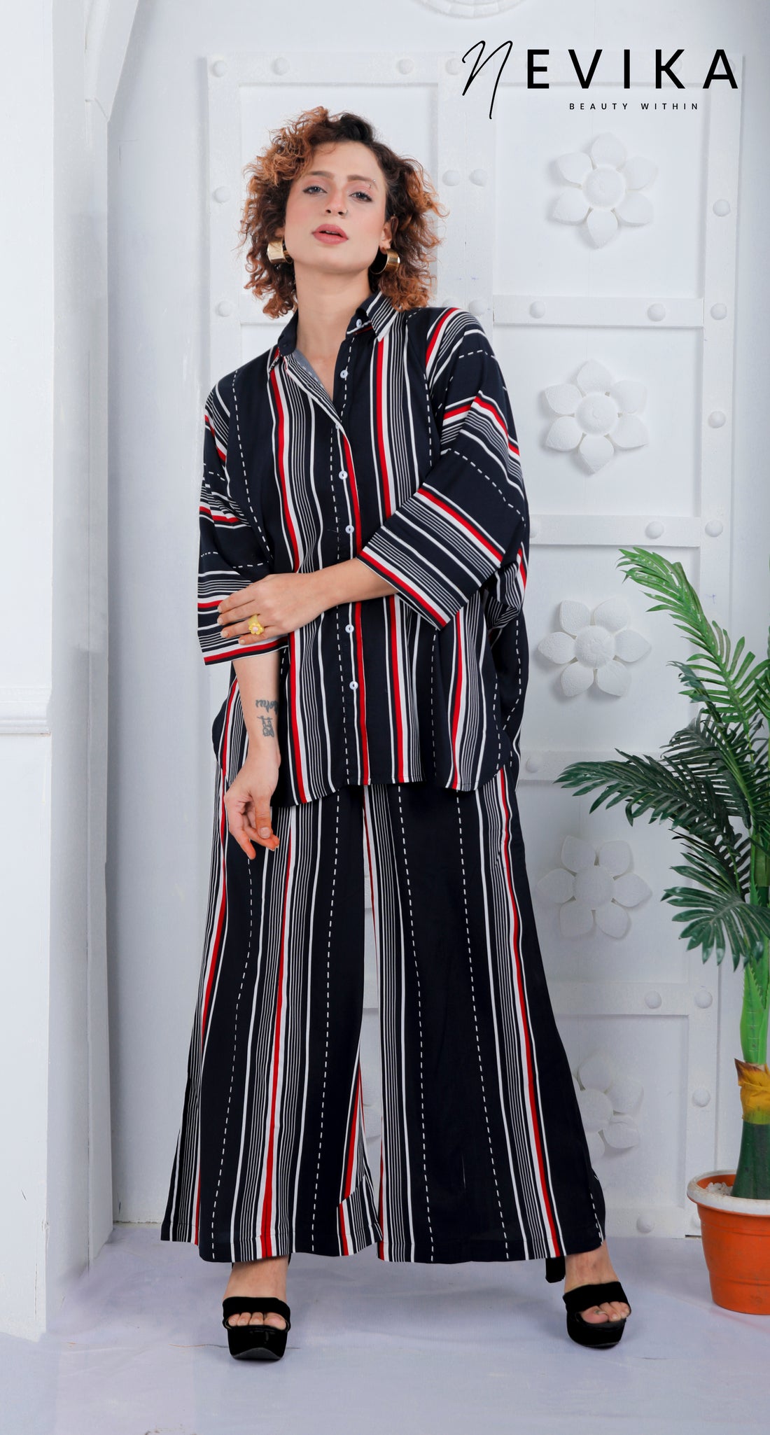 Bold and Stylish Striped Oversized Co-ord Set