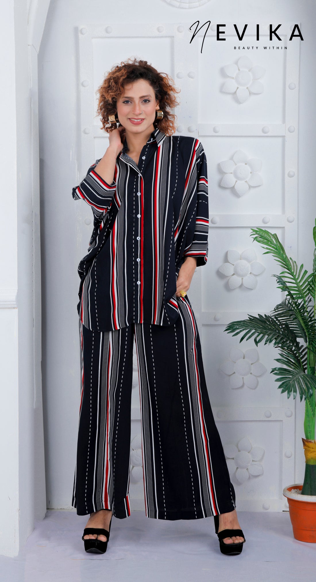 Bold and Stylish Striped Oversized Co-ord Set