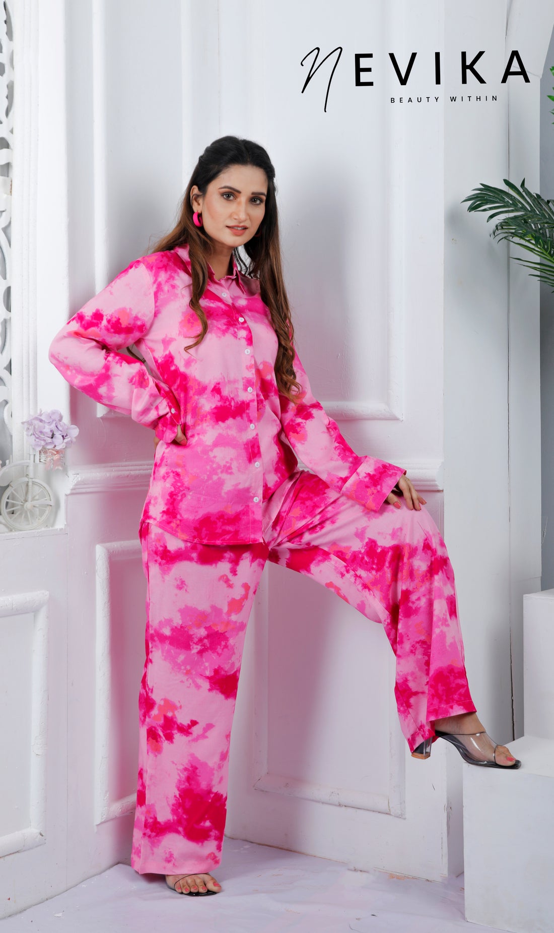 Elevate Your Style with Pink Tie-Dye Coord Set